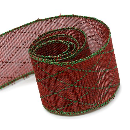 TOYS4.0 2.5 in. 50 Yards Burlap Ribbon, Red TO2635856